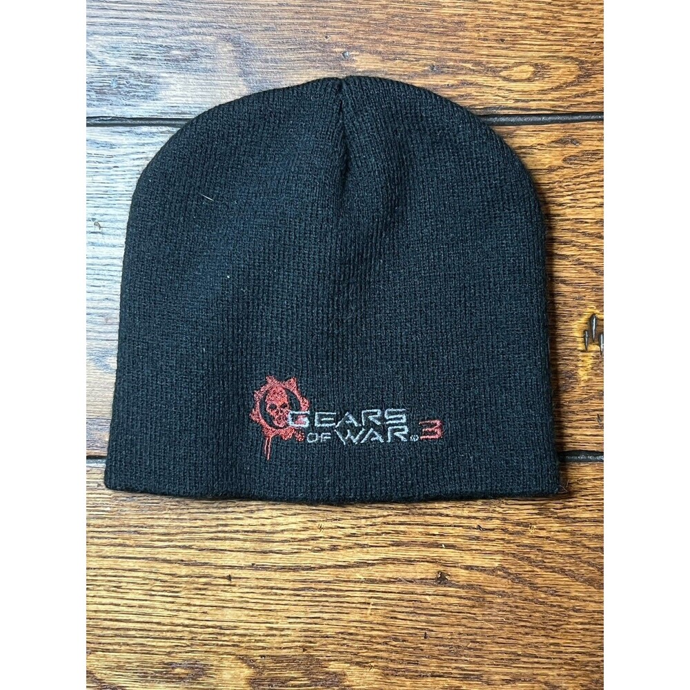 Gears Of War 3 Hat Beanie Black Video Game Promo Xbox 360 Knit Winter Skull Cap